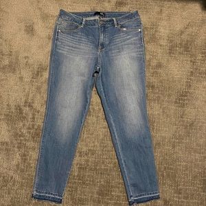 Like new 1822 jeans. Light wash and raw edge. Size 14